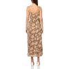 Lucky Brand Womens Floral Lace Trimmed Slip Dress(Brown Floral)