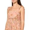 Lucky Brand Womens Printed Ruffle Sleeve Midi Dress(Pink Floral)