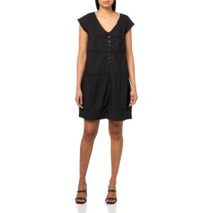 Lucky Brand Womens Button Front Lace Mini Dress(Meteorite)