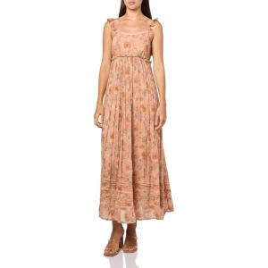 Lucky Brand Womens Printed Ruffle Sleeve Midi Dress(Pink Floral)