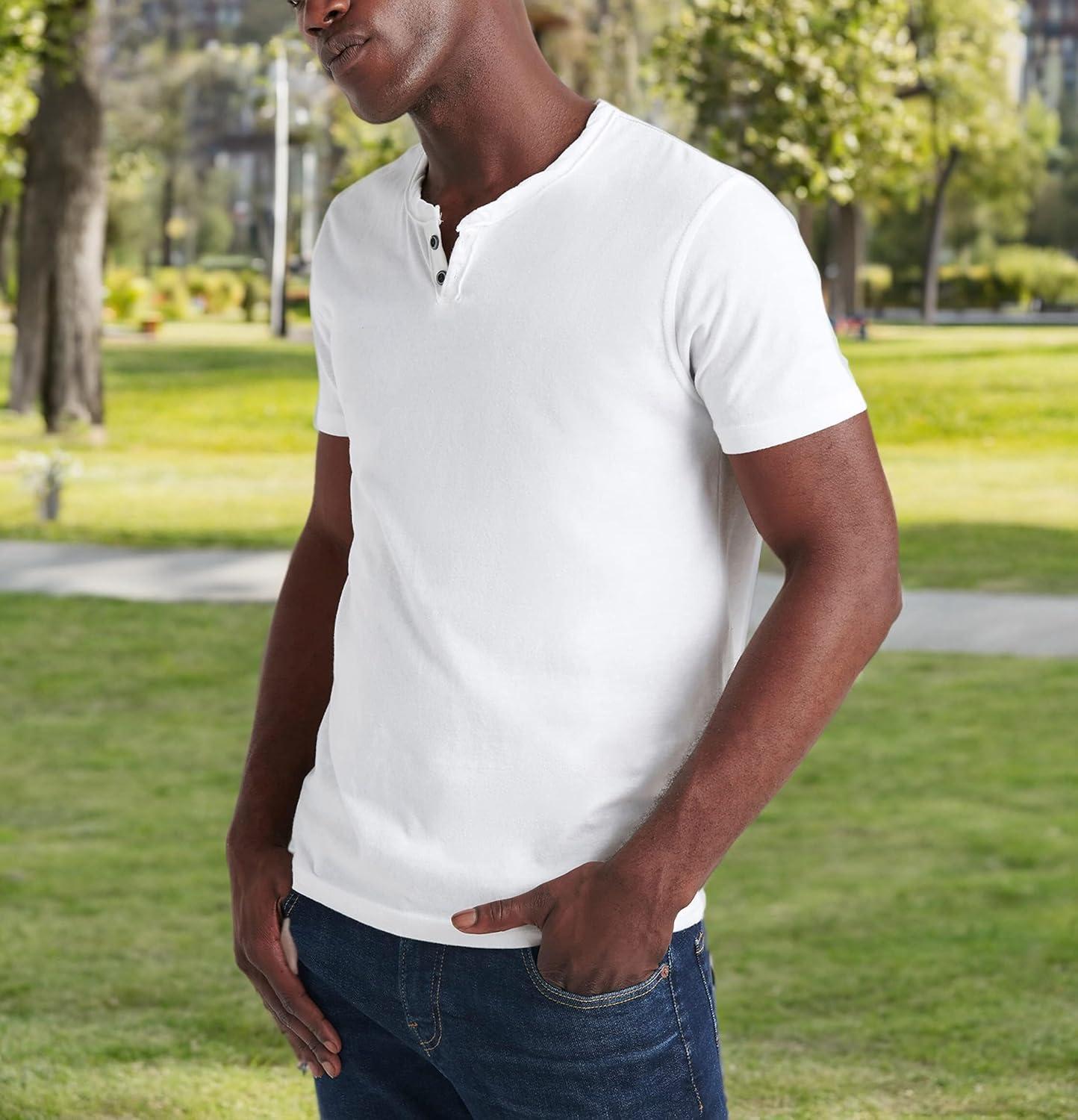 imageLucky Brand Mens Venice Burnout Notch Neck Tee ShirtBright White