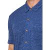 Lucky Brand Mens Linen Short Sleeve Button Up Shirt(#40065 Blue Depths)