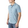 Lucky Brand Mens Linen Short Sleeve Button Up Shirt(Aegean Blue)