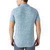 Lucky Brand Mens Linen Short Sleeve Button Up Shirt(Aegean Blue)