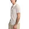 Lucky Brand Mens Linen Short Sleeve Button Up Shirt(Bright White)