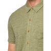 Lucky Brand Mens Linen Short Sleeve Button Up Shirt(Olivine)