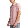 Lucky Brand Mens Linen Short Sleeve Button Up Shirt(Red Violet)