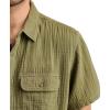Lucky Brand Mens Short Sleeve Double Weave Utility Shirt(Deep Lichen Green)