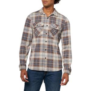 Lucky Brand Mens Brushed Long Sleeve Knit Shirting(Brown Multi)