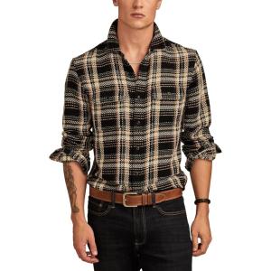 Lucky Brand Mens Herringbone Humboldt(Black Plaid)
