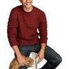 Lucky Brand Mens Cable Crew Neck Sweater(Cabernet)