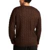 Lucky Brand Mens Cable Crew Neck Sweater(Chocolate Torte)