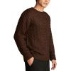 Lucky Brand Mens Cable Crew Neck Sweater(Chocolate Torte)