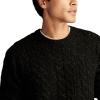 Lucky Brand Mens Cable Crew Neck Sweater(Dark Black)