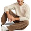 Lucky Brand Mens Cable Crew Neck Sweater(Tofu)