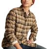 Lucky Brand mens Plaid Cloud Soft Flannel(Brown Multi)