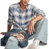 Lucky Brand mens Plaid Cloud Soft Flannel(Light Blue Multi)