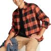 Lucky Brand mens Plaid Cloud Soft Flannel(Orange Multi)