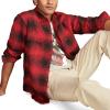 Lucky Brand mens Plaid Cloud Soft Flannel(Red Multi)
