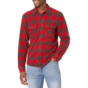 Lucky Brand Mens Brushed Jersey Shirt(Red Multi)