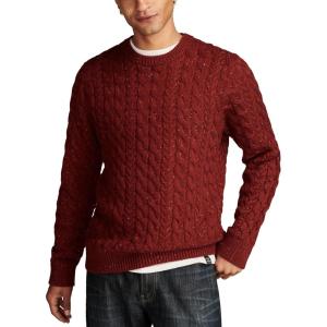 Lucky Brand Mens Cable Crew Neck Sweater(Cabernet)