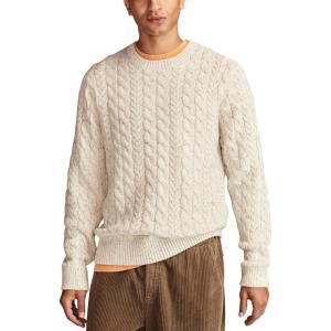 Lucky Brand Mens Cable Crew Neck Sweater(Tofu)