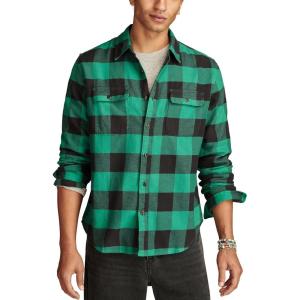 Lucky Brand mens Plaid Cloud Soft Flannel(Green Multi)