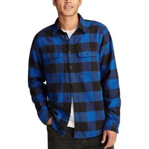 Lucky Brand mens Plaid Cloud Soft Flannel(Navy Multi)