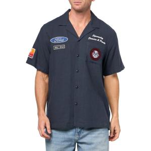 Lucky Brand Mens Ford Mechanic Short Sleeve Shirt(Blue Nights)