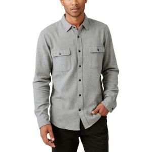 Lucky Brand Mens Plaid Cloud Soft Long Sleeve Flannel(Heather Grey)