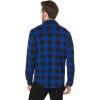 Lucky Brand Mens Buffalo Plaid Knit Shirt(Blue Multi)