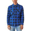 Lucky Brand Mens Buffalo Plaid Knit Shirt(Blue Multi)