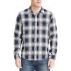 Lucky Brand Mens Buffalo Plaid Knit Shirt(Indigo Plaid)