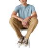 Lucky Brand Mens Short Sleeve Linen Henley Shirt(Aegean Blue)