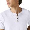Lucky Brand Mens Short Sleeve Linen Henley Shirt(Bright White)