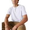 Lucky Brand Mens Short Sleeve Linen Henley Shirt(Bright White)