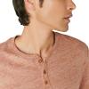 Lucky Brand Mens Short Sleeve Linen Henley Shirt(Sequoia Brown)
