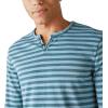 Lucky Brand Mens Venice Burnout Stripe Long Sleeve Notch Neck TeeVenice Burnout Stripe Long Sleeve Notch Neck Tee(Blue Multi)