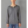 Lucky Brand Mens Venice Burnout Stripe Long Sleeve Notch Neck TeeVenice Burnout Stripe Long Sleeve Notch Neck Tee(Jet Black)