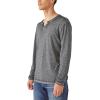 Lucky Brand Mens Venice Burnout Stripe Long Sleeve Notch Neck TeeVenice Burnout Stripe Long Sleeve Notch Neck Tee(Jet Black)