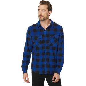 Lucky Brand Mens Buffalo Plaid Knit Shirt(Blue Multi)