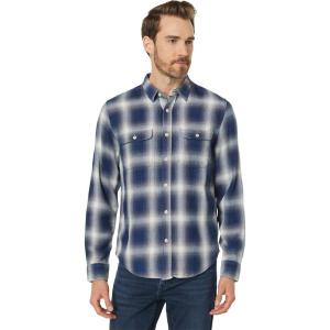 Lucky Brand Mens Buffalo Plaid Knit Shirt(Indigo Plaid)