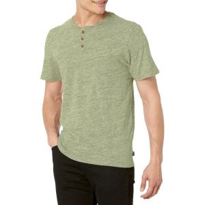 Lucky Brand Mens Short Sleeve Linen Henley Shirt(Sea Spray)