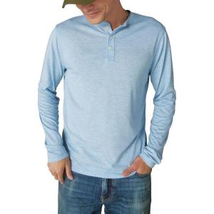 Lucky Brand Mens Tencel Jersey Long Sleeve Henley(Blue Bell)
