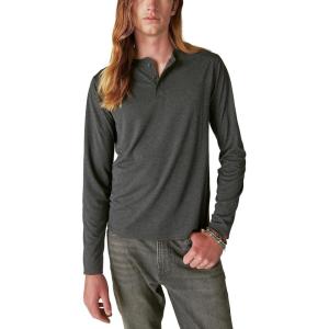 Lucky Brand Mens Tencel Jersey Long Sleeve Henley(Charcoal)