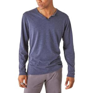 Lucky Brand Mens Venice Burnout Stripe Long Sleeve Notch Neck TeeVenice Burnout Stripe Long Sleeve Notch Neck Tee(Black Iris)