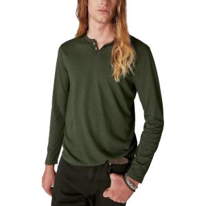 Lucky Brand Mens Venice Burnout Stripe Long Sleeve Notch Neck TeeVenice Burnout Stripe Long Sleeve Notch Neck Tee(Cypress)