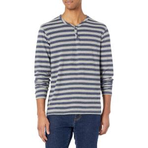 Lucky Brand Mens Venice Burnout Stripe Long Sleeve Notch Neck TeeVenice Burnout Stripe Long Sleeve Notch Neck Tee(Navy Multi)