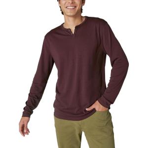 Lucky Brand Mens Venice Burnout Stripe Long Sleeve Notch Neck TeeVenice Burnout Stripe Long Sleeve Notch Neck Tee(Wine Tasting)