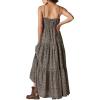 Lucky Brand Women’s Women’s Paisley Tiered Maxi Dress(Raven Multi)
